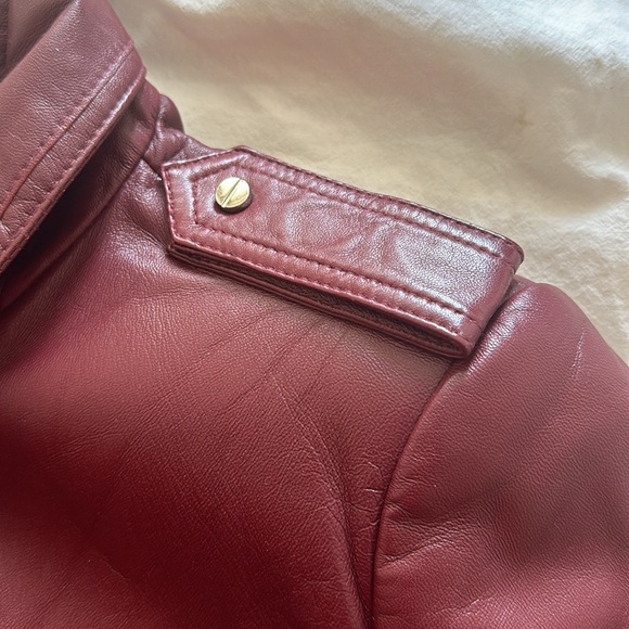 🎉 HOST PIC 🎉 NEW Burgundy Leather Moto Jacket - Picture 7 of 8